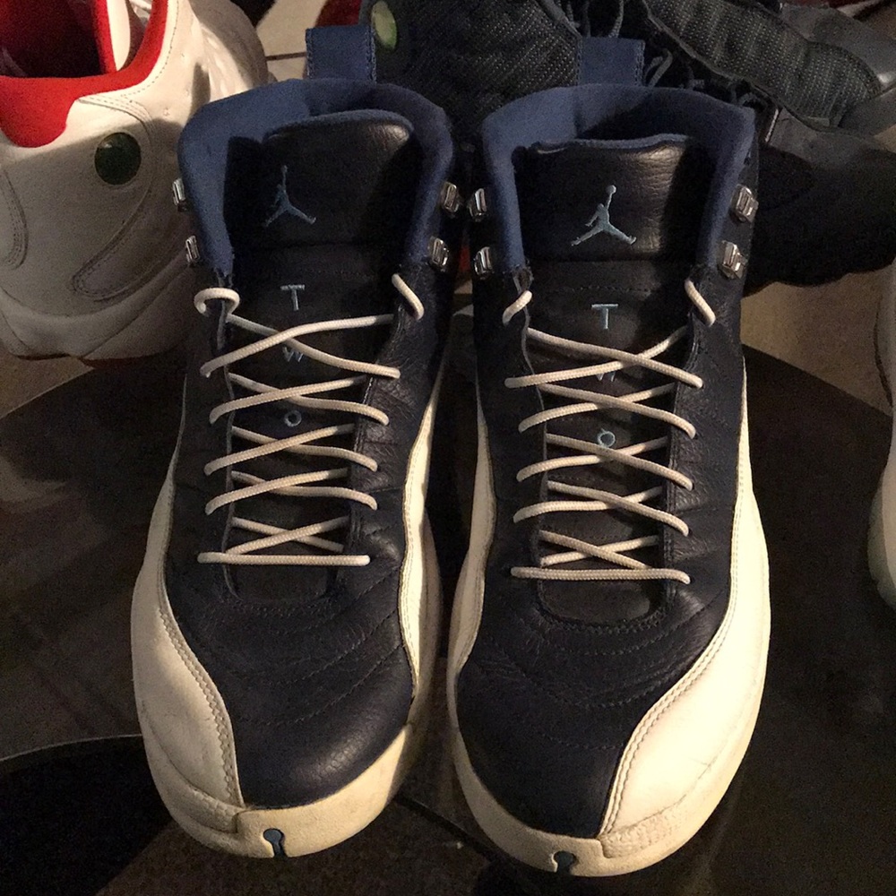 Retro Jordan’s 12s. Blue and white